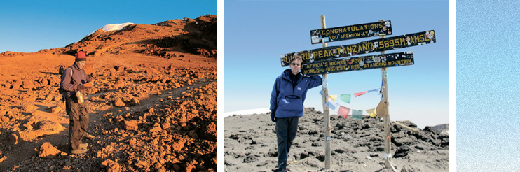Saddled with a weak knee and an uneasy conscience, McCarthy struggles up Africa's highest peak, which lies almost 20,000 feet above sea level.